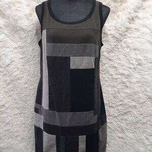 DKNY Womens Black Block Classy Wool Blend Knee Height Dress Size 12